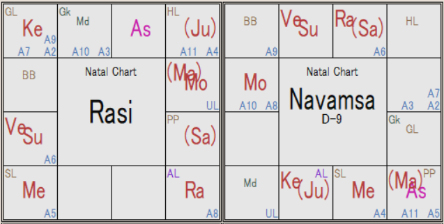 Zelenskyy Rasi Chart & Navamsa D-9
